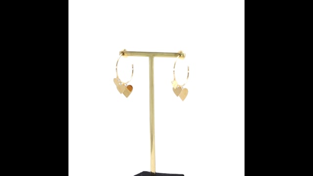 BRINCO ARGOLA 3 CORAÇÕES COM UM BRILHANTE