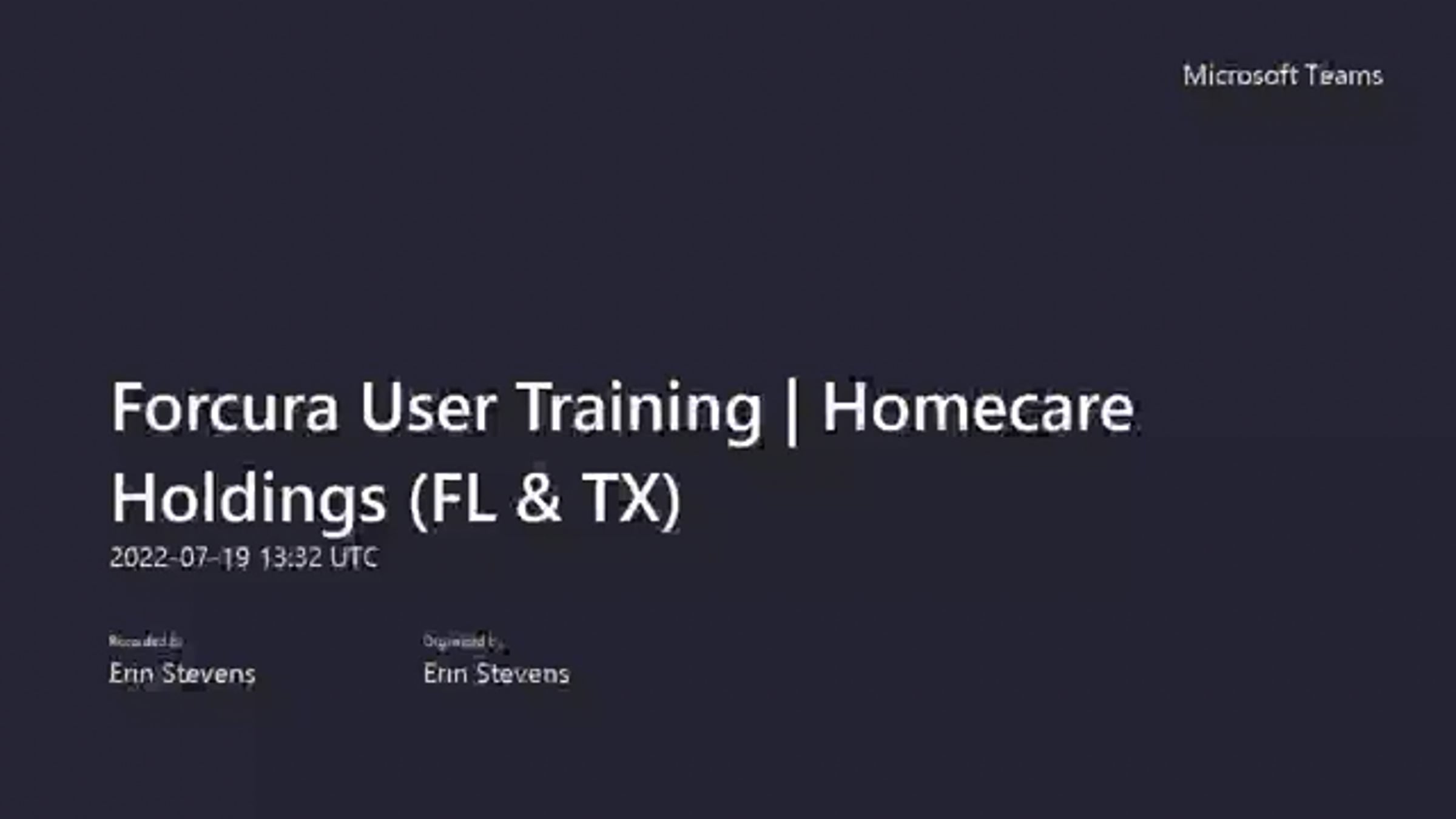 Forcura User Training _ Homecare Holdings (FL & TX) | Videos & Movies ...
