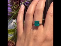 Diamante, esmeralda, anillo de platino 13311-5091 2
