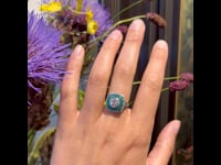 Ring met diamant, smaragd en platina 5069-6295