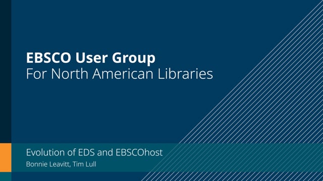 Evolution of EDS and EBSCOhost