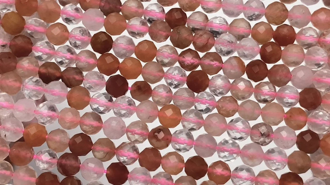 アンフィボールインクォーツ ラウンドカット4mm 1連（約36cm）｜天然石