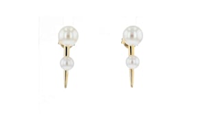 5-7.5mm Cultured Pearl Spike Earrings in 14kt Yellow Gold