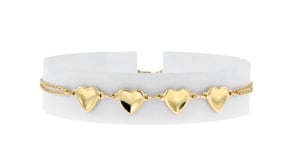 14kt Yellow Gold Heart Station Bracelet