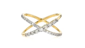 50 ct. t.w. Diamond Crisscross Ring in 14kt Yellow Gold