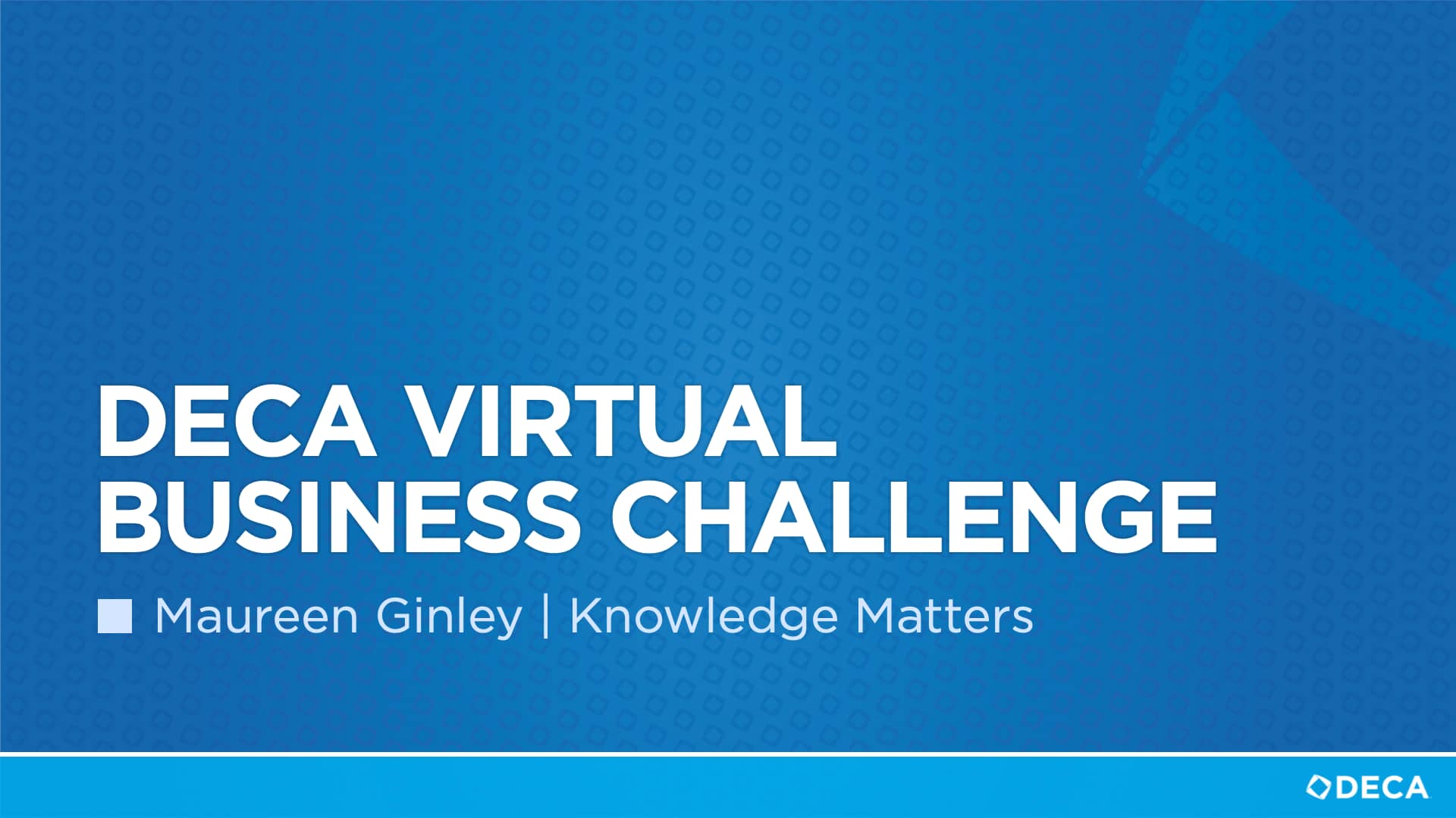 DECA Virtual Business Challenge on Vimeo
