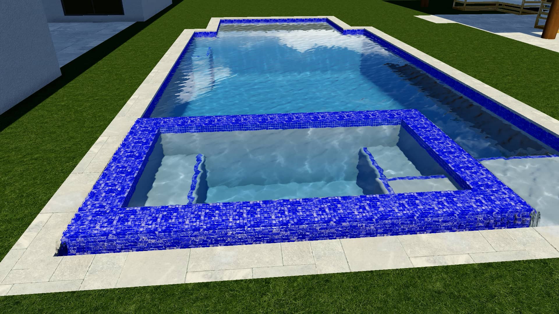 5'x9' Negative Edge Spa Elevated 6" Inside of Pool on Vimeo