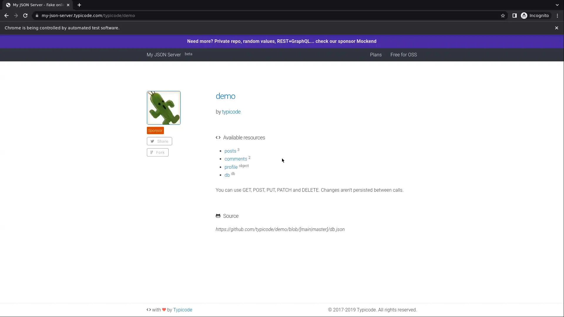 Rest Api test on Vimeo