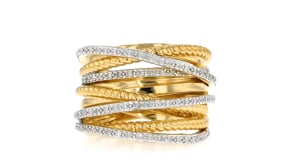 25 ct. t.w. Diamond Highway Ring in 18kt Yellow Gold Over Sterling Silver