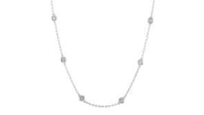 1.00 ct. t.w. Bezel-Set Diamond Station Necklace in Sterling Silver
