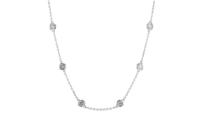 2.00 ct. t.w. Bezel-Set Diamond Station Necklace in Sterling Silver