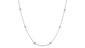 50 ct. t.w. Bezel-Set Diamond Station Necklace in Sterling Silver