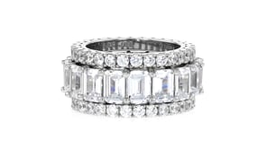 11.65 ct. t.w. CZ Jewelry Set Three Eternity Bands in Sterling Silver