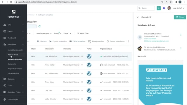 Kurze Einführung in die FLOWFACT Immobiliensoftware