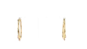 14kt Two-Tone Gold Floral Hoop Earrings