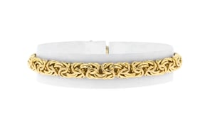 18kt Yellow Gold Over Sterling Silver Byzantine Bracelet with Magnetic Clasp
