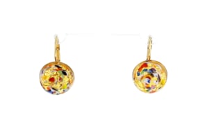 Italian Multicolored Murano Glass Bead Drop Earrings in 18kt Gold Over Sterling
