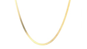 Italian 4mm 18kt Gold Over Sterling Herringbone Chain Necklace