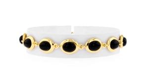 Black Onyx Bracelet in 18kt Gold Over Sterling