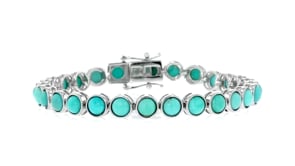 Turquoise Tennis Bracelet in Sterling Silver