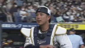 【4回表】強肩発動!! バファローズ・若月健矢 ストライク送球で盗塁を阻止!! 2022年7月23日 オリックス・バファローズ 対 福岡ソフトバンクホークス
