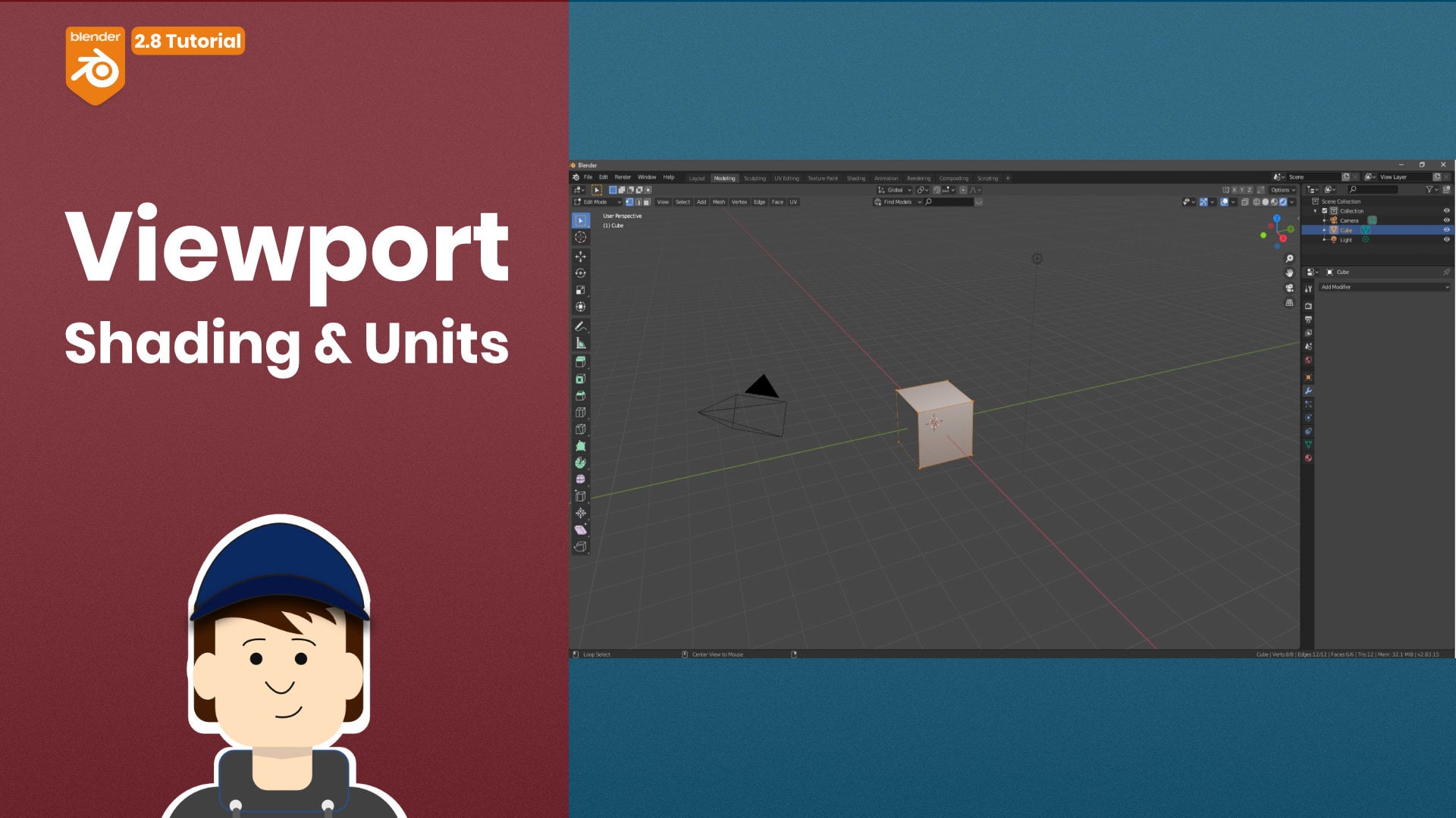 Blender 2.8 - How to use the viewport, viewport shading, and units on Vimeo