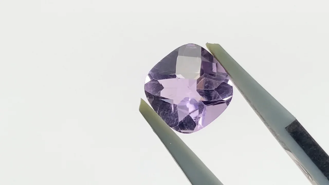 アメジスト（紫水晶） 穴なしスクエアファセットカット