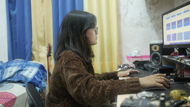 Woman working at computer
