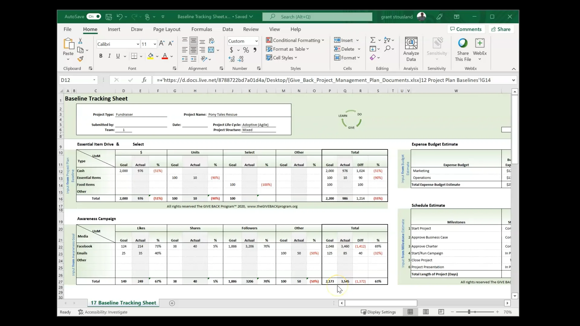 Baseline Tracking Sheet on Vimeo