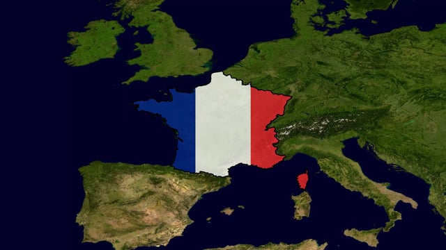 Bandera, Mapa, Francia, Francés