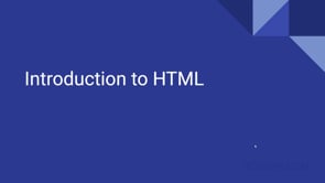 Introduction to HTML