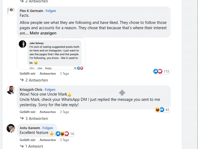 Neuer FB Newsfeed: Teil 3