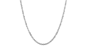 Italian 2mm Sterling Silver Crisscross Chain Necklace