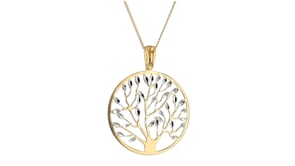 Italian 18kt Gold Over Sterling Cut-Out Tree of Life Pendant Necklace