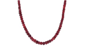 90.00 ct. t.w. Ruby Bead Necklace with Sterling Silver