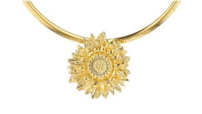 Italian 18kt Gold Over Sterling Sunflower Slide Pendant
