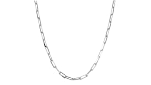Italian Sterling Silver Paper Clip Link Necklace