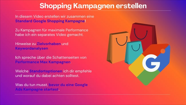 Standard Shopping Kampagnen erstellen