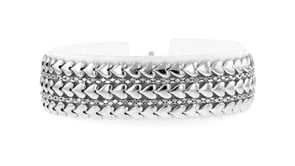 Italian Sterling Silver Multi-Row Heart Bracelet