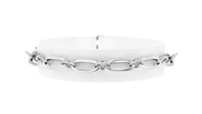 Italian Sterling Silver Paper Clip Link Toggle Bracelet