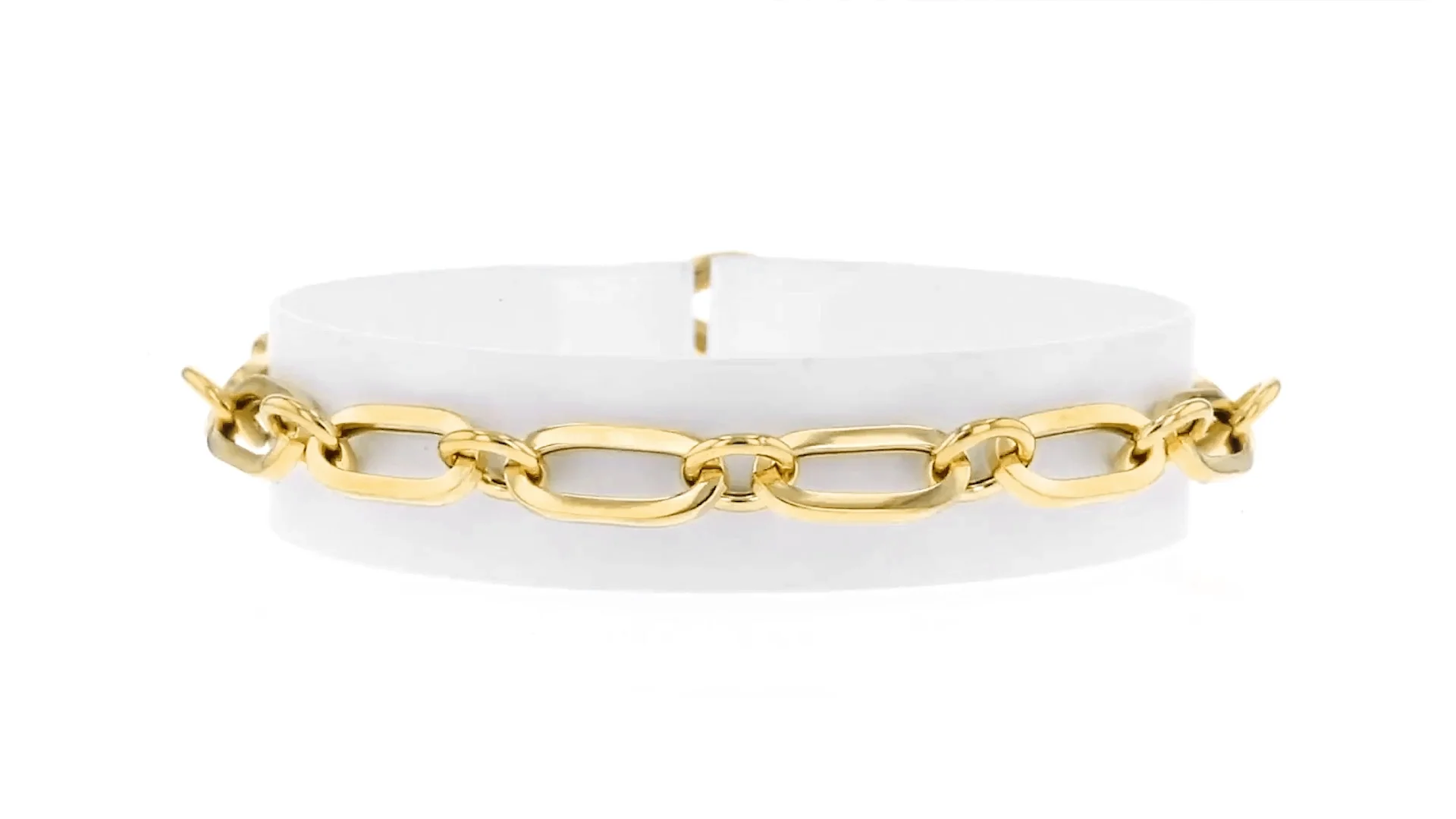 Italian 18kt Gold Over Sterling Paper Clip Link Toggle Bracelet