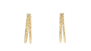 Italian 18kt Gold Over Sterling Diamond-Cut Double-Hoop Earrings
