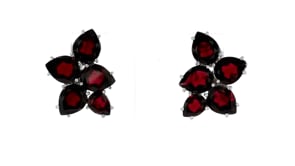 18.10 ct. t.w. Garnet Cluster Earrings in Sterling Silver
