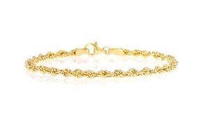3mm 18kt Gold Over Sterling Rope-Chain Bracelet