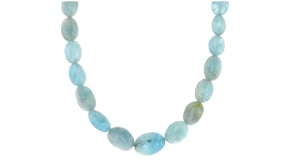 135.00 ct. t.w. Milky Aquamarine Bead Necklace in Sterling Silver