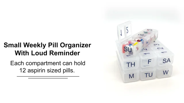 Small Pill Organizer with<br> Countdown Reminder<br> 7 Day x 5 Compartments  per Day