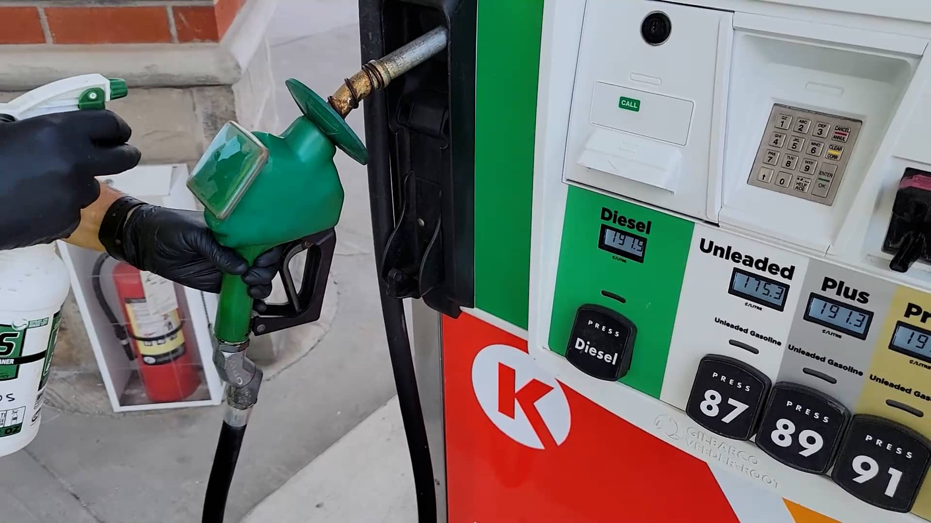 How to Quickly Clean Diesel and Fuel Off a Gas Pump on Vimeo