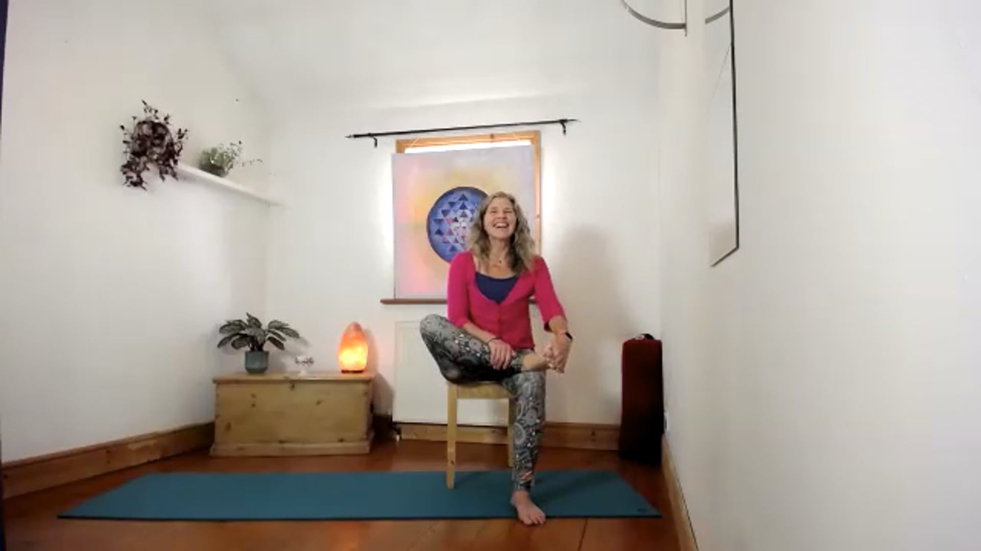 Chair warm ups and hip openers