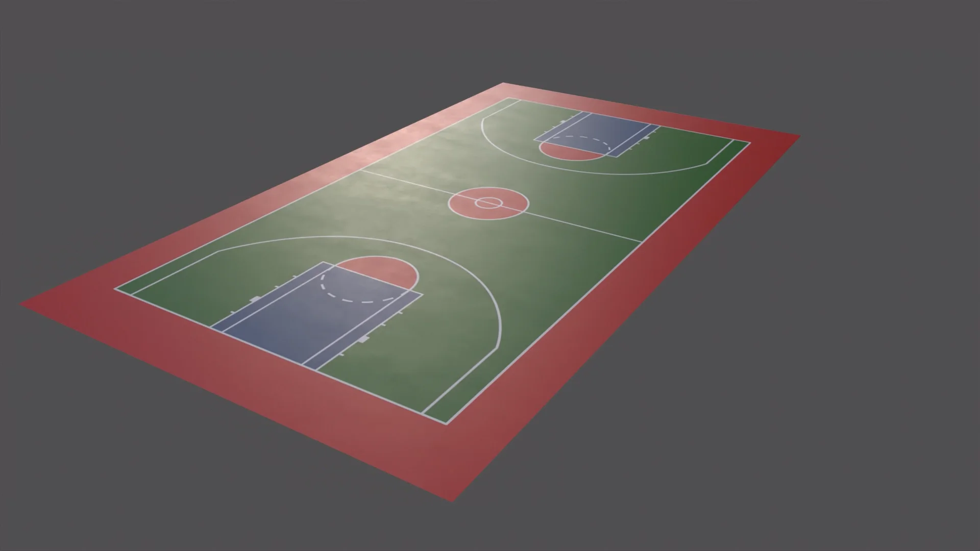 PBR Mini Basketball Court Floor | 3D model
