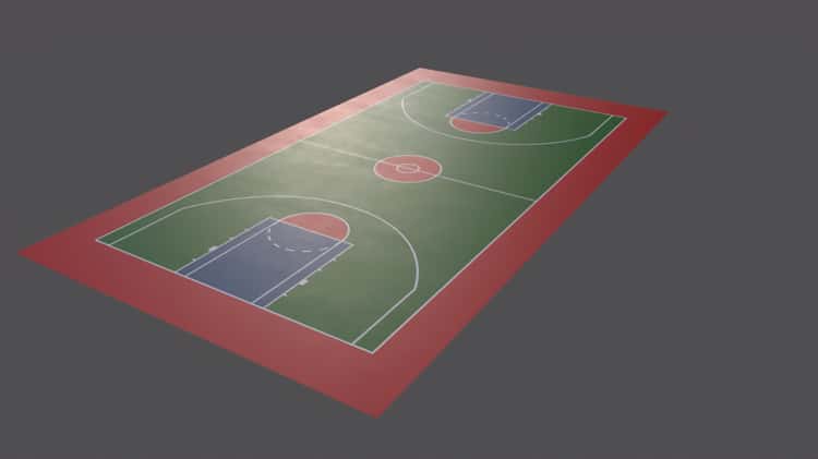 PBR Mini Basketball Court Floor | 3D model